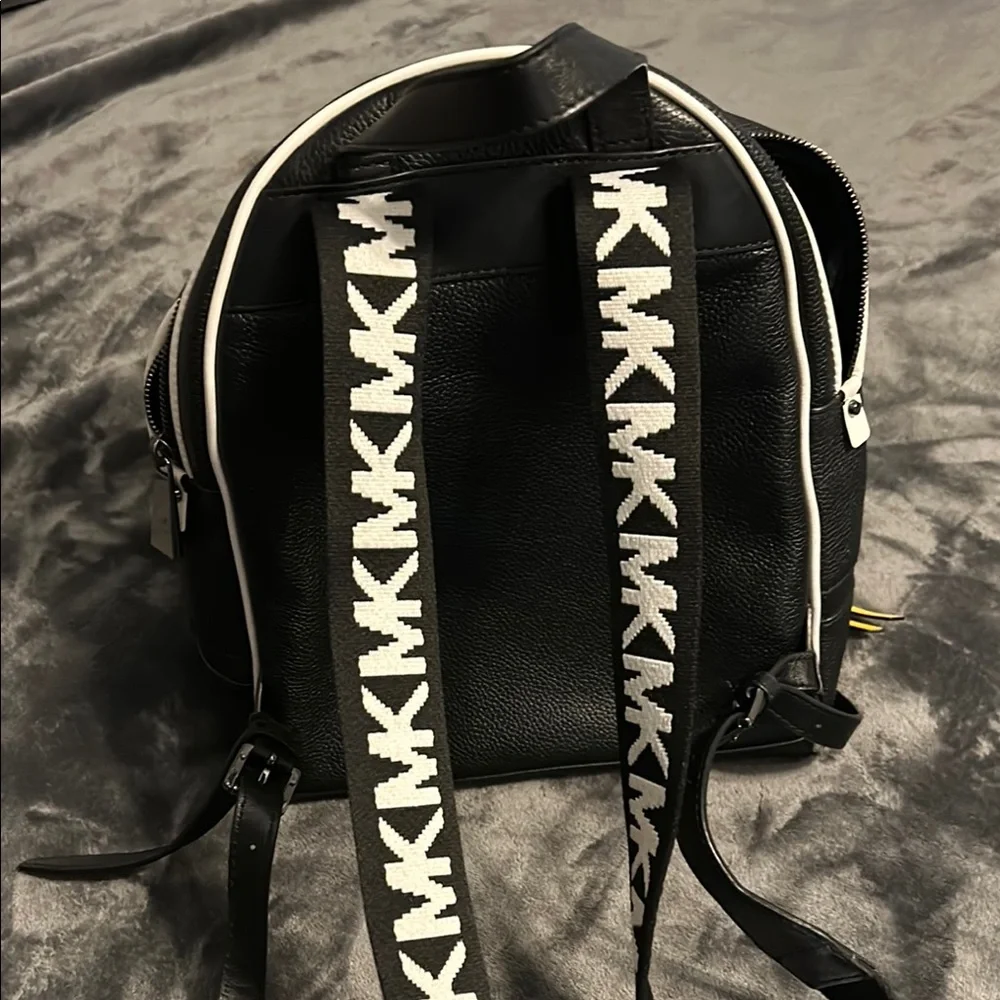 Michael Kors Black and Yellow Rhea Backpack - Picture 3 of 10